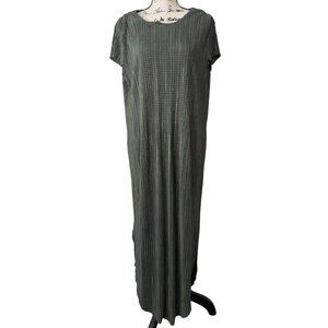 Sabina Musayev Anthropologie Maxi Dress Moss Green Textured Crinkle Womens XS